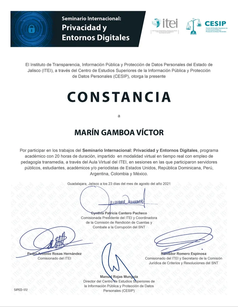 Seminario Internacional: Privacidad y Entornos Digitales