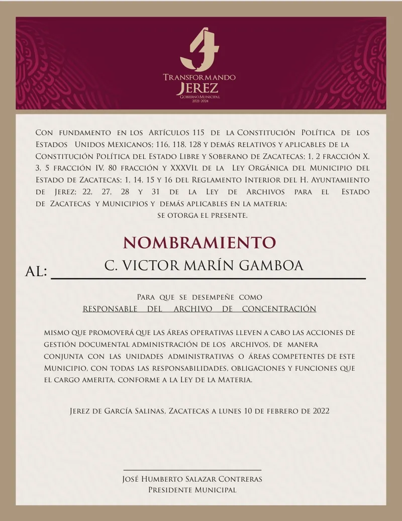 Responsable del Archivo de Concentración